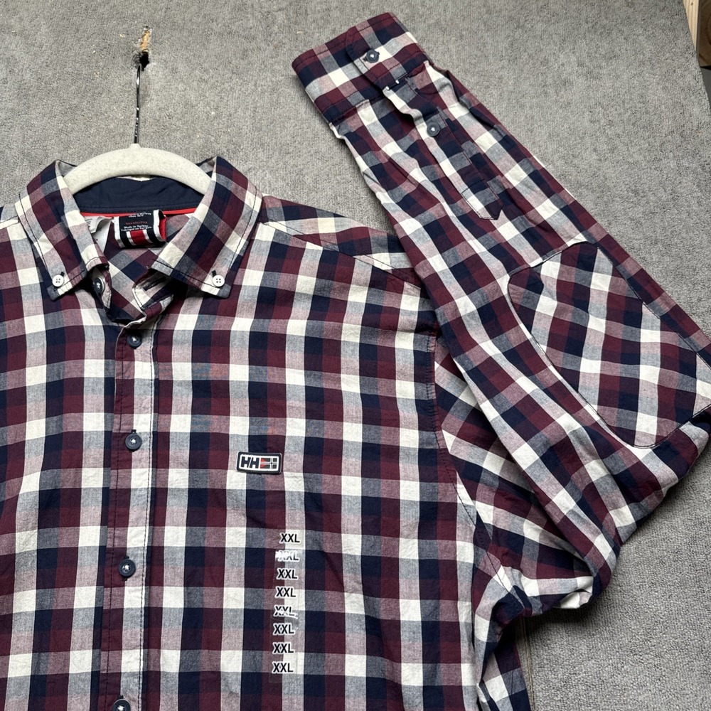 Helly Hansen Men's Plaid Button Down Long Sleeve‎ Shirt XXL Outdoor Hiking